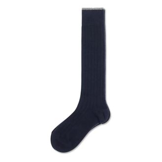 Brunello Cucinelli Calze a coste con bordo in cashmere - - Underwear - unisex - Blu - S