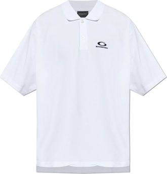 Balenciaga Polo Shirts, male, White, Size: 2XL Polo with embroidered logo
