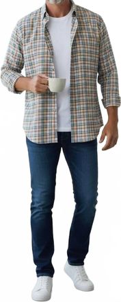 Scott Barber Canclini Compact Twill Plaid Button-Down In Multicolor