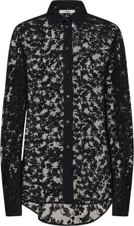 Fendi Peonia Kant Blouse - Dames - Overhemden - Zwart - M - Katoen - Overhemden