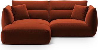 CXL by Christian Lacroix Sofá esquinero modular 3 plazas de terciopelo caoba