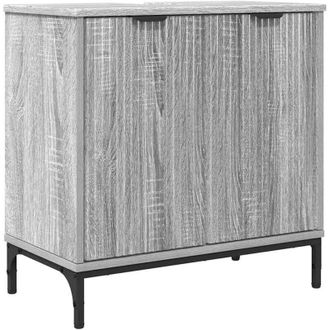 vidaXL Bathroom Sink Cabinet with Door Grey sonoma 60.5 x 33.5 x 61 cm vidaXL