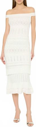 Milly Womens Maven Ruffle Midi Dress In Ecru