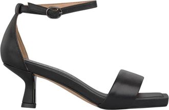 Alma En Pena Nappa Leren Sandaal Met Voorband - Dames - Sandalen met hakken - Zwart - 36 EU - Leer - Schoenen