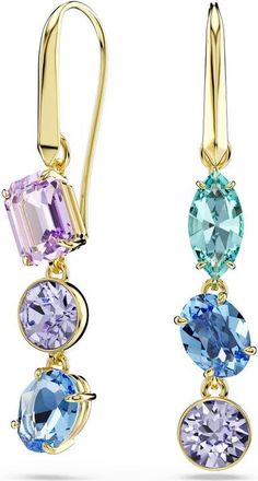 Swarovski Gema Crystal Mismatched Drop Earrings in Gold/Multi at Nordstrom