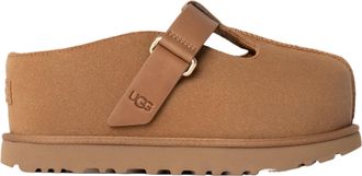 UGG Shearling-Lined Suede Clog with Logo Embossing