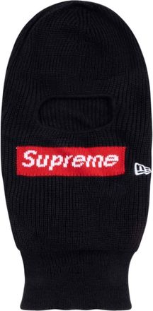 SUPREME x New Era Box Logo knitted balaclava - unisex - Cotton - One Size - Black