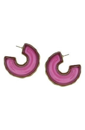 Olivia Welles Madie Open Hoop Earrings in Gold /Pink at Nordstrom Rack