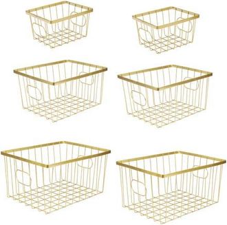 Happimess Camden Vintage Industrial Handmade Wire Metal Nesting Storage Baskets in Gold at Nordstrom