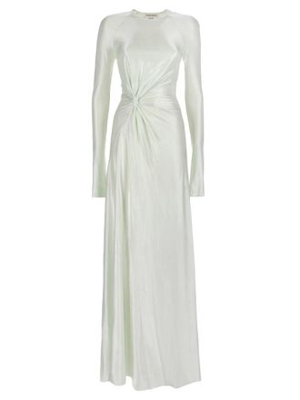 Victoria Beckham Neutrals Twist Waist Draped Maxi Dress