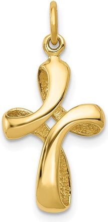 Diamond2Deal 14k Yellow Gold Polished Cross Charm