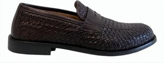 Marechiaro 1962 Brown Leather Braided Construction Moccasins