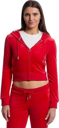 Juicy Couture Solid Classic Juicy Hoodie With Back Bling Womens Sweater Fire : XL (US 14), Polyester/Spandex