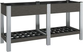 vidaXL Garden Raised Bed with Shelf Grey 175x50x75 cm WPC vidaXL