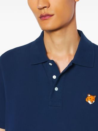 Maison Kitsun&eacute; Fox Head Embroidered Polo - Navy