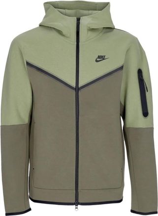 Nike Tech Fleece Zip Hoodie Sweatshirt - Heren - Sportshirts - Groen - XL - Katoen - Fitness