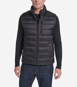 Cole Haan Mens Nylon Puffer Vest - Black Size Medium