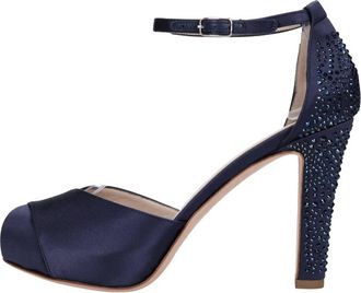 Lella Baldi D5739 Satin Sandalen - Dames - Sandalen met hakken - Blauw - 35 EU - Satijn - Schoenen