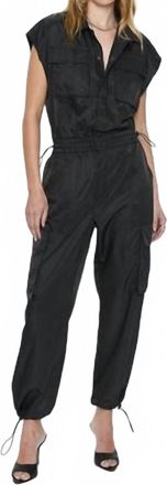 Pistola Denim Jade Cargo Jumpsuit In Black