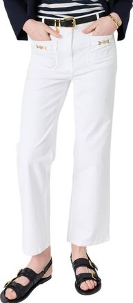 Gerard Darel Allie Cropped Straight Leg Jeans in White at Nordstrom, Size 10