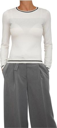 Liu Jo Maglieria - Dames - Ronde hals truien - Wit - M - Truien & Vesten