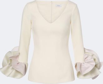 SAFiYAA Sintien ruffled cr&ecirc;pe top