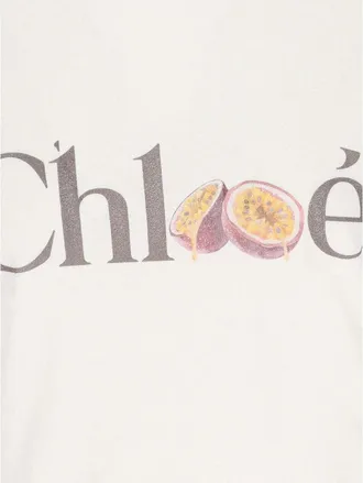 Chlo&eacute; Logo-Print Organic Cotton T-Shirt - White