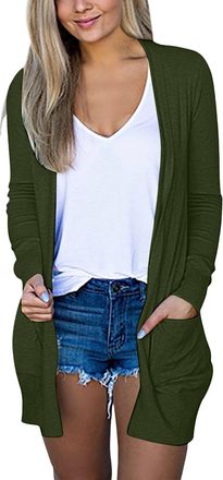Generic Cardigans for Women UK, Womens Lightweight Thin Cardigan Jumpers Ladies Long Sleeve Open Front Solid Draped Waterfall Casual Longline Knitwear Cardiga