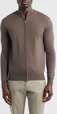 Aur&eacute;lien Cashwool Full Zip Sweater in Ash Grey at Nordstrom, Size Xx-Large