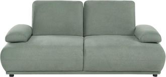 Beliani 2 Seater Sofa Light Green Fabric Upholstery Water-Repellent Adjustable Backrest & Armrest Wooden Legs Living Room Modern NACKA