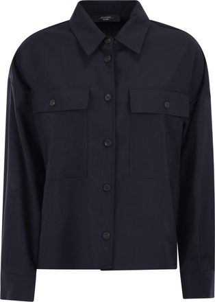 Max Mara Weekend Maxmara Wkdmulino Cropped Wool Canvas Jacket