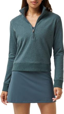 Travis Mathew Cloud Half Zip Pullover in Heather Dark Slate at Nordstrom, Size X-Small