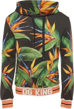 Dolce & Gabbana Felpa a fiori con cappuccio - Nero