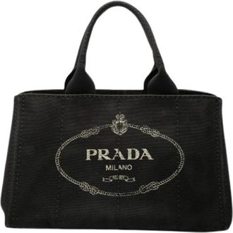 Prada Pre-owned Canvas Satchel - Dames - Vintage Handtas - Zwart - ONE Size - Vintage