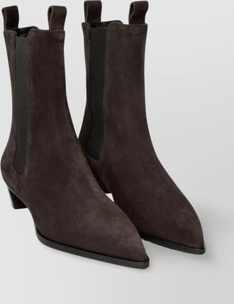 Aeyde suede finish stacked heel ankle boots