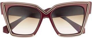 Valentino 50mm Polarized Cat Eye Sunglasses in Bordeaux/Brown at Nordstrom Rack