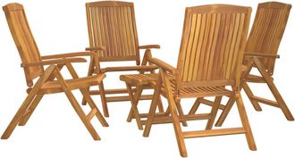 vidaXL Juego De Muebles De Jard&iacute;n 5 Piezas Madera Maciza Teca Vidaxl