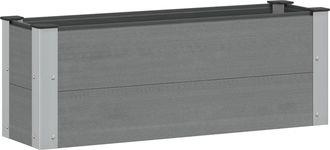 vidaXL Arriate Elevado Gris 100 X 30 36 Cm Wpc Y Aluminio Vidaxl