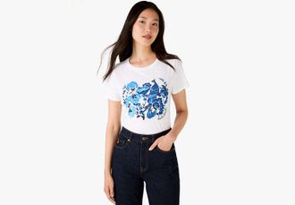 Kate Spade New York Embellished Peacock Floral Tee