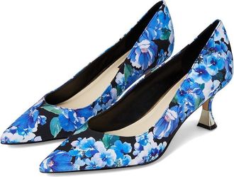 Nine West Ariella 2 High Womens Heels Blue Bouquet Floral : 8.5 M, Leather/Synthetic