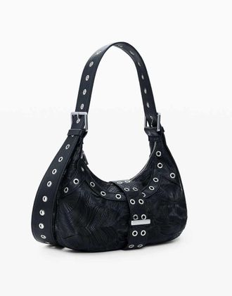 Desigual Borsa nera con borchie in rilievo-Nero