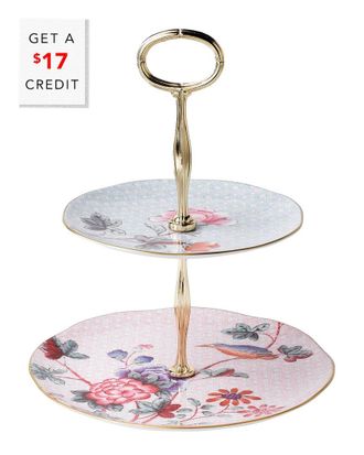 Wedgwood Vera Wang By Wedgwood Cuckoo 2-Tier Cake Standwith $17 Credit
