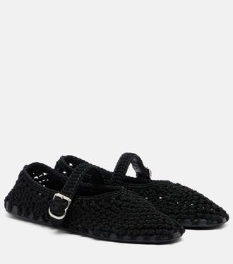 Alaia Ala&iuml;a Braided satin cord ballet flats