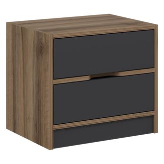 Dmora Mesita Legnago, 4 Cajones, Apertura Deslizante, Cierre Deslizante, 54x40x47h Cm Negro Antracita