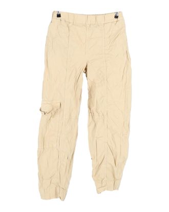 Ganni Ganni Washed Canvas Elasticated Curve Pants in Beige Cotton