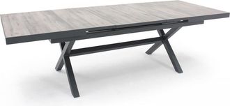 Oviala Tabla extensible de 10 plazas en cer&aacute;mica y aluminio