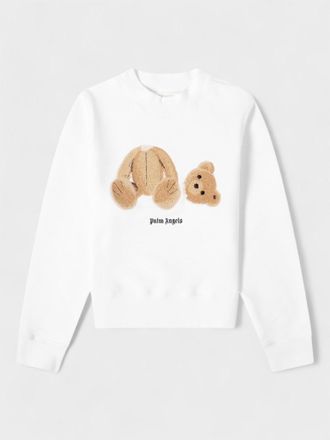 Palm Angels Womens Bear Fitted Crewneck White - Size Medium