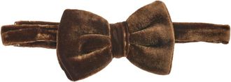 Emporio Armani Gladde fluwelen vlinderdas - Heren - Accessoires - Bruin - ONE Size - Accessoires