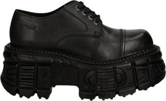 New Rock Schoenen, Dames, Zwart, 36 EU, Leer, Tank Platform Schoenen