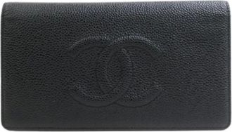 Chanel Pre-owned Wallets, female, Black, Size: ONE SIZE Pre-owned Long wallet (bi-fold)